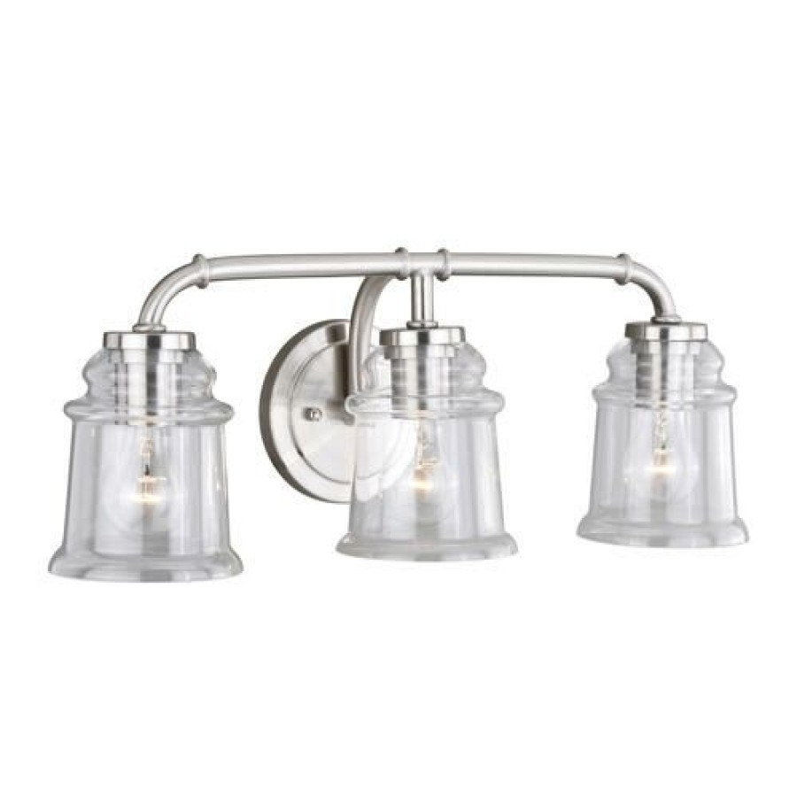 Lighting & Ceiling Fans *  | Buy Patriot Lighting® Toledo Satin Nickel 3 Light Vanity Light